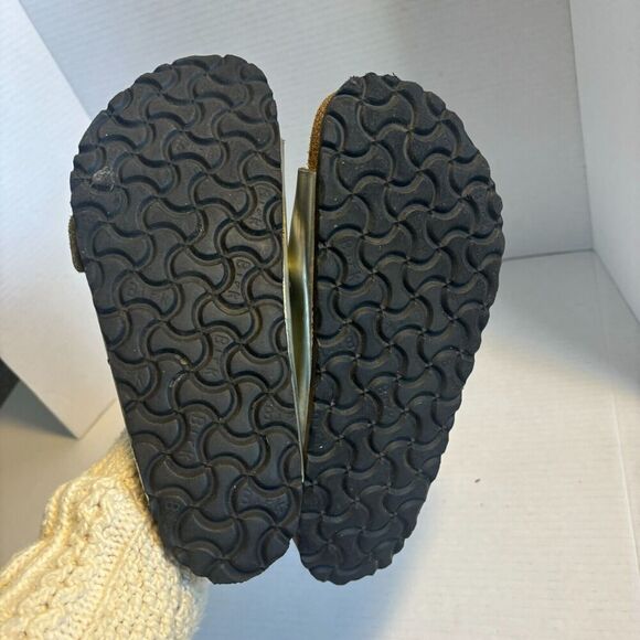 Birkenstock Arizona Silver Sandals Slide EU 38 US Women’s Size 7 EUC - Picture 4 of 6